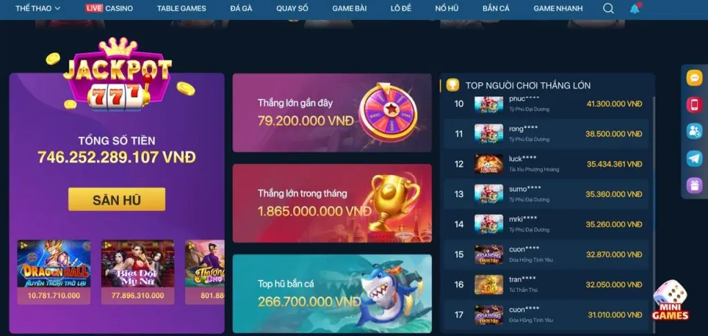 Người chơi ffok28 trúng jackpot